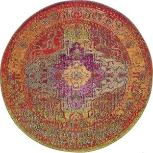 Round Rugs | Traditional Over-Dyed Vintage Round Rug Round Rugs Round Rugs