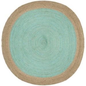 Round Rugs | Turquoise Round Jute Rug, 2′ x 2′ Jute Rugs Jute Rugs