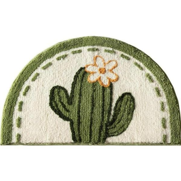 Runner Rugs | Half Circle Green Cactus Bathroom Mat Bath Mats Bath Mats