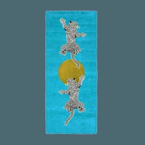 Runner Rugs | Leopards On Silky Road Hand Tufted Wool Rug Runner – Blue, 2.5′ x 5′ Accent Rugs Accent Rugs