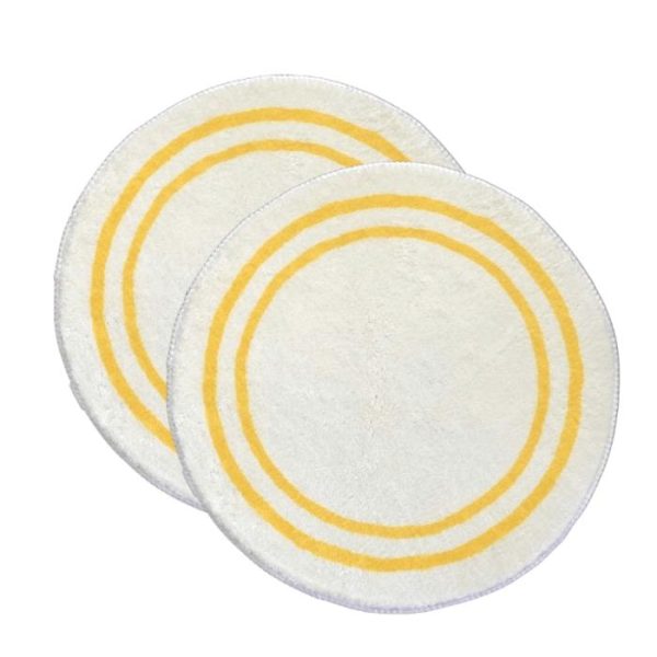 Runner Rugs | Pack Of 2 Golden Border White Luxury Microfiber Bath Mats, 20" x 31" Bath Mats Bath Mats