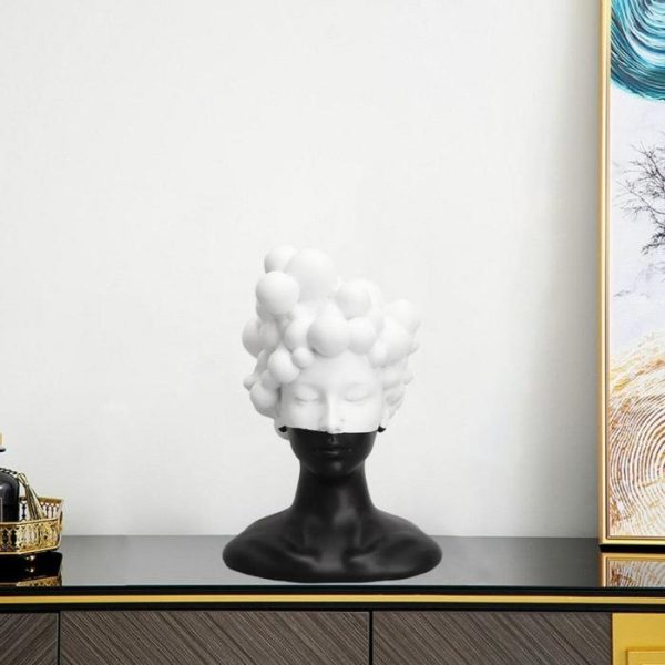 Sculptures | Black And White Bubble Female Head Sculpture Home Decoration Sculptures