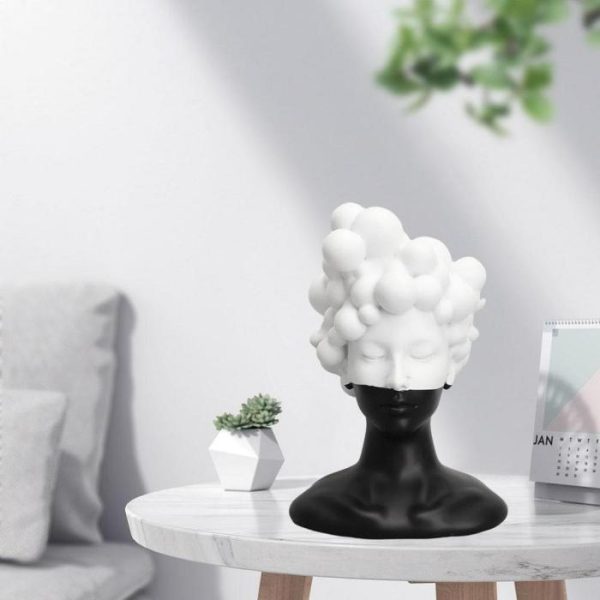 Sculptures | Black And White Bubble Female Head Sculpture Home Decoration Sculptures