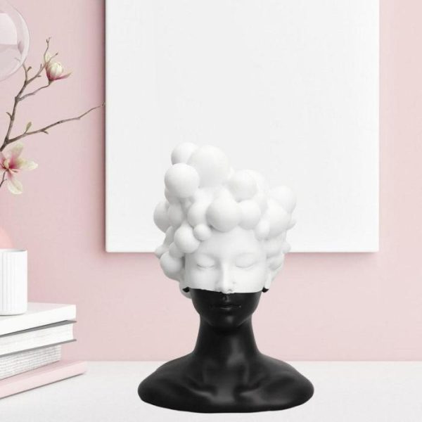 Sculptures | Black And White Bubble Female Head Sculpture Home Decoration Sculptures