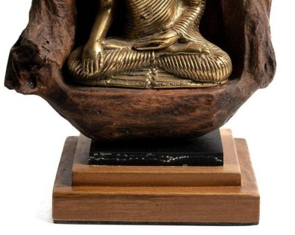 Sculptures | Bronze Meditating Buddha In The Wood Figurine Home Decoration Sculptures