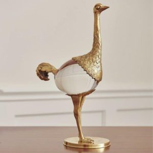 Sculptures | Golden Crystal Ostrich Figurine Home Decoration Sculptures