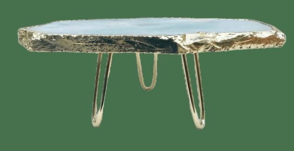 Serveware | Blue Agate Cake Stand With Brass Legs Kitchen Serveware