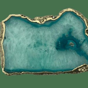 Serveware | Large Aqua Agate Cheese Platter Tray, Large: 11" x 7" Kitchen Serveware