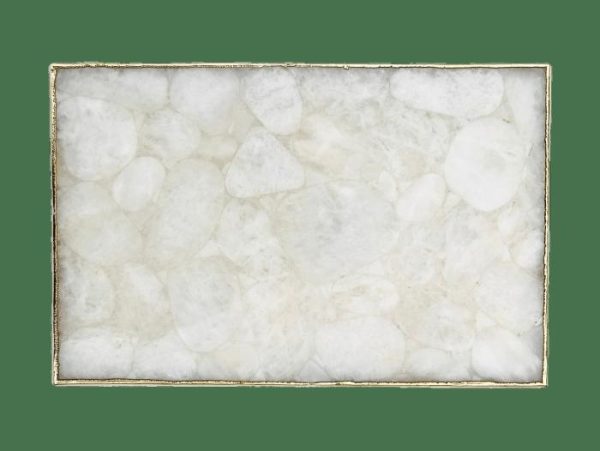 Serveware | Large White Crystal Agate Cheese Platter Tray Kitchen Serveware