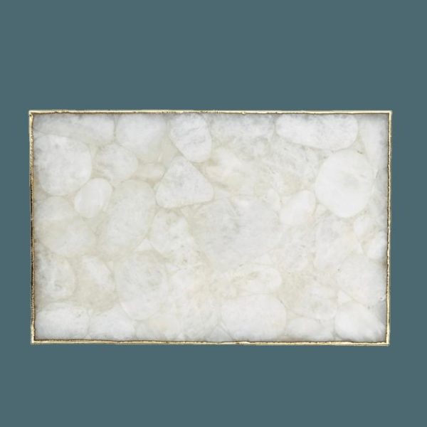 Serveware | Large White Crystal Agate Cheese Platter Tray Kitchen Serveware