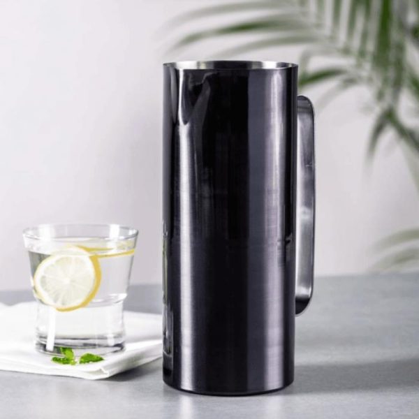 Serveware | Obsidian Black Stainless Steel Water Pitcher Drinkware Drinkware