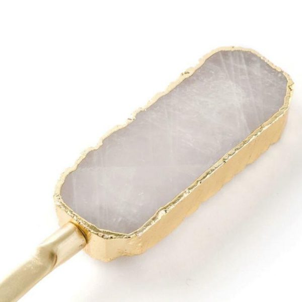 Serveware | Serein Decor Gold Rose Quartz Cake Server Kitchen Serveware