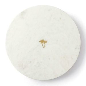 Serveware | Serein Decor White & Gold Palm Tree Serving Platter Kitchen Serveware