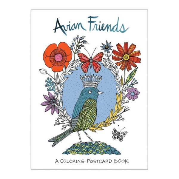 Stationery | Avian Friends Coloring Postcard Book Home Decoration Stationery