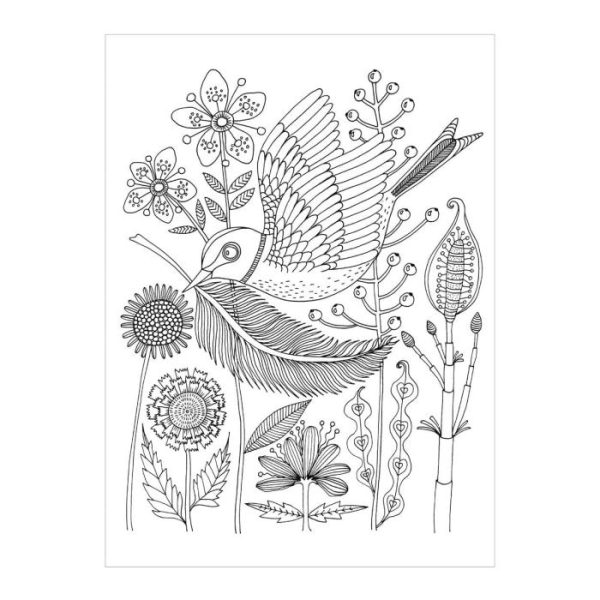 Stationery | Avian Friends Coloring Postcard Book Home Decoration Stationery