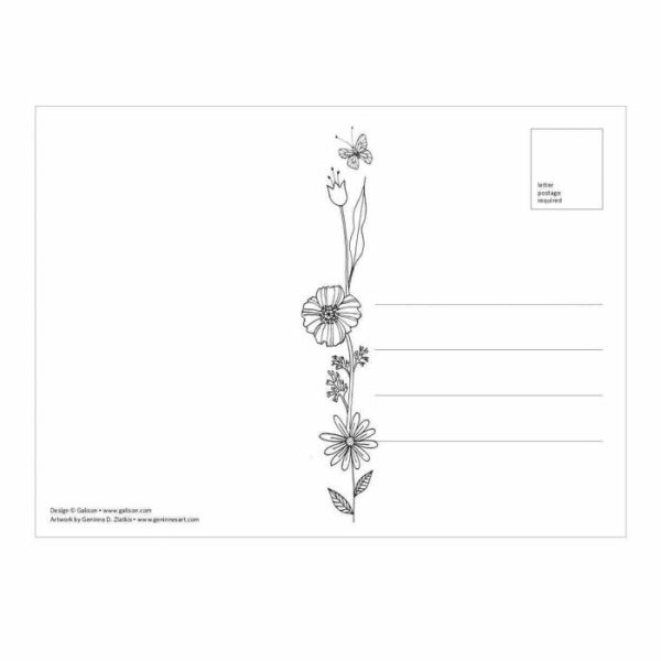 Stationery | Avian Friends Coloring Postcard Book Home Decoration Stationery