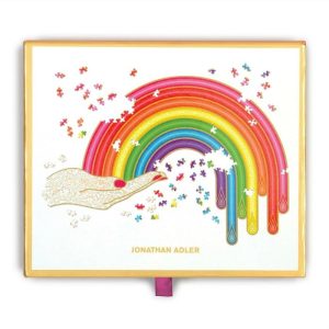 Stationery | Jonathan Adler Rainbow Hand 750 Piece Shaped Jigsaw Puzzle Home Decoration Stationery