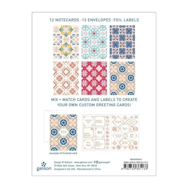 Stationery | Mediterranean Tile Patterns: Azulejos Diy Greeting Card Folio Home Decoration Stationery