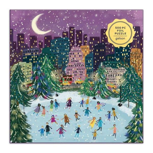 Stationery | Merry Moonlight Skaters 500 Piece Foil Jigsaw Puzzle Home Decoration Stationery