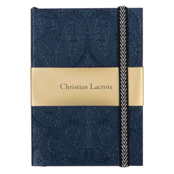 Stationery | Navy Embossed Paseo Notebook, Small Home Decoration Stationery