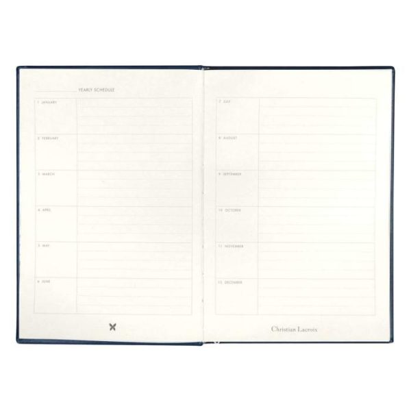 Stationery | Navy Embossed Paseo Undated Agenda Home Decoration Stationery