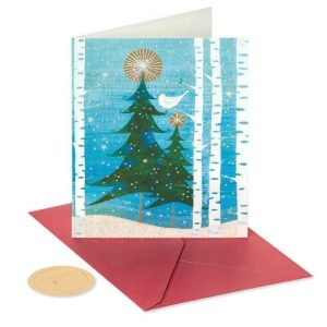 Stationery | Papyrus Christmas Cards Boxed, Holiday Snowbird And Tree (20-Count) Home Decoration Stationery