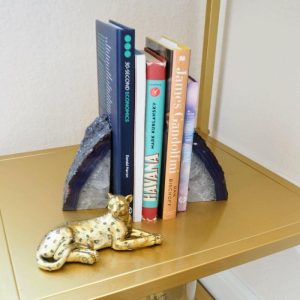 Stationery | Purple Agate Stone Bookends Home Decoration Stationery