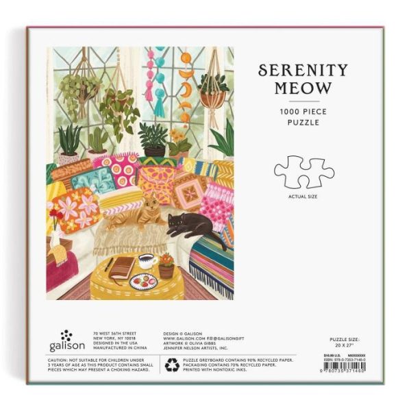 Stationery | Serenity Meow 1000 Piece Puzzle Home Decoration Stationery