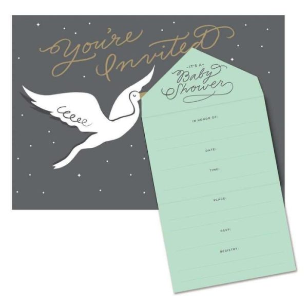 Stationery | Stork Stops Here Baby Shower Invite Notecards Home Decoration Stationery