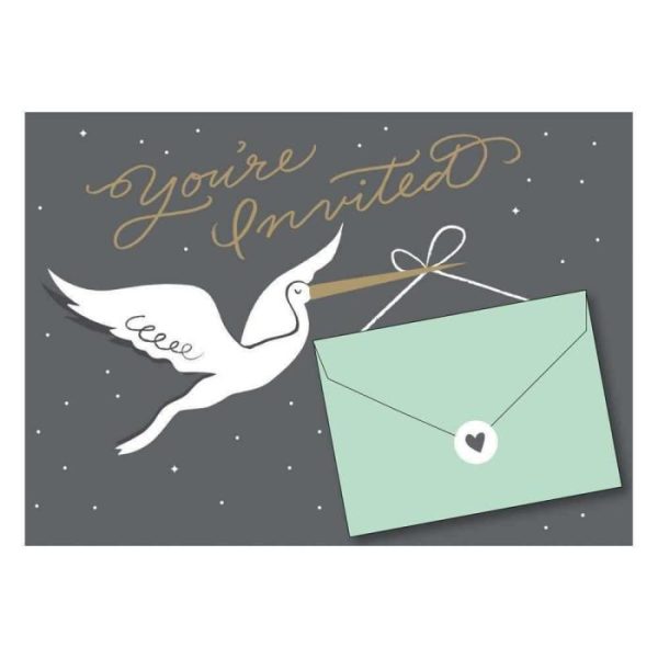 Stationery | Stork Stops Here Baby Shower Invite Notecards Home Decoration Stationery