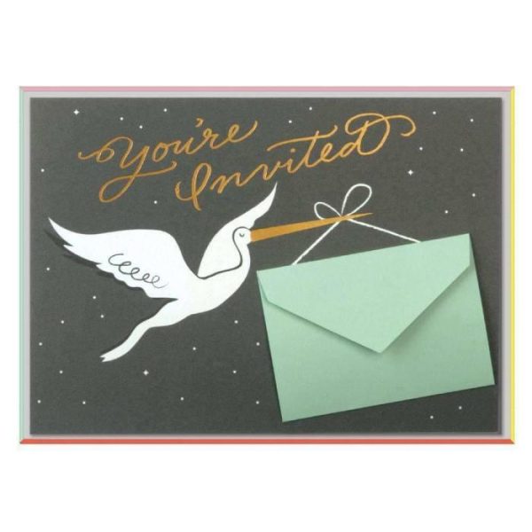 Stationery | Stork Stops Here Baby Shower Invite Notecards Home Decoration Stationery