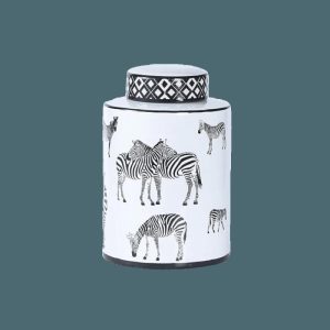 Storage & Organization | Black And White Zebra Ceramic Jar, Small Kitchen Storage & Organization