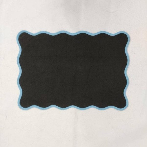 Table Linens | Black Classic Scallop Cotton Placemat Set Of 4 Kitchen Table Linens