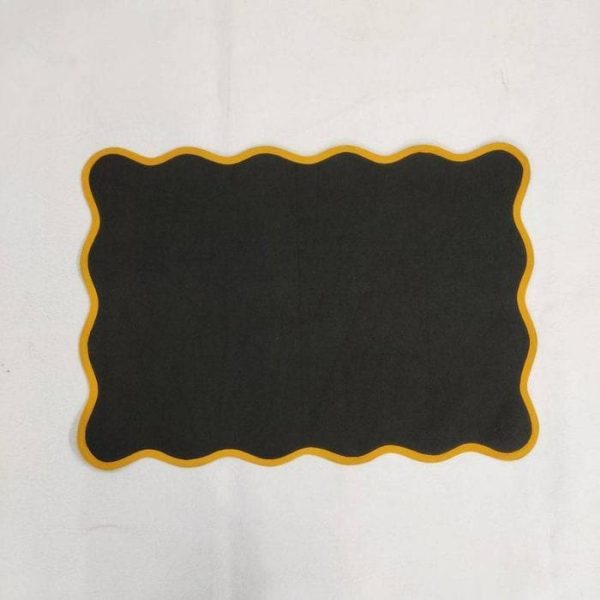 Table Linens | Black Classic Scallop Cotton Placemat Set Of 4 Kitchen Table Linens