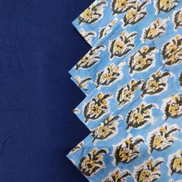 Table Linens | Blue And Yellow Floral Hand Block Printed Cotton Napkins Kitchen Table Linens