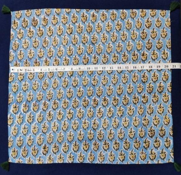 Table Linens | Blue And Yellow Floral Hand Block Printed Cotton Napkins Kitchen Table Linens