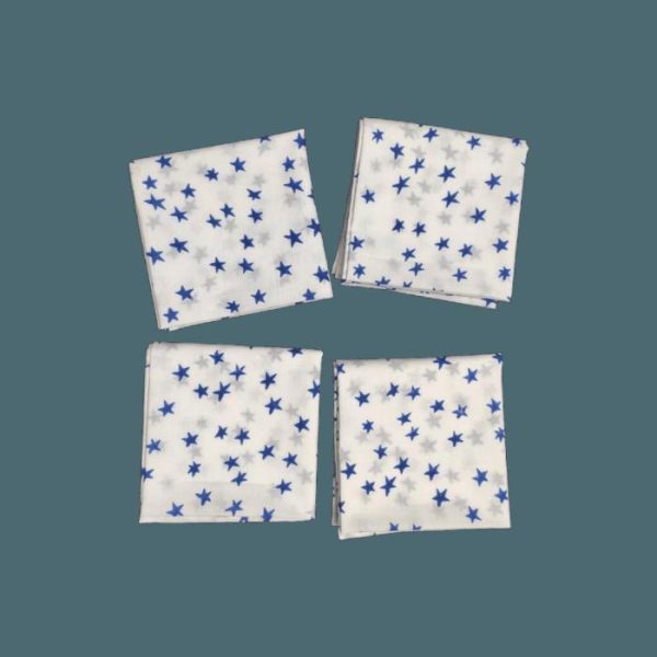 Table Linens | Blue Mini Star Cotton Napkins Kitchen Table Linens