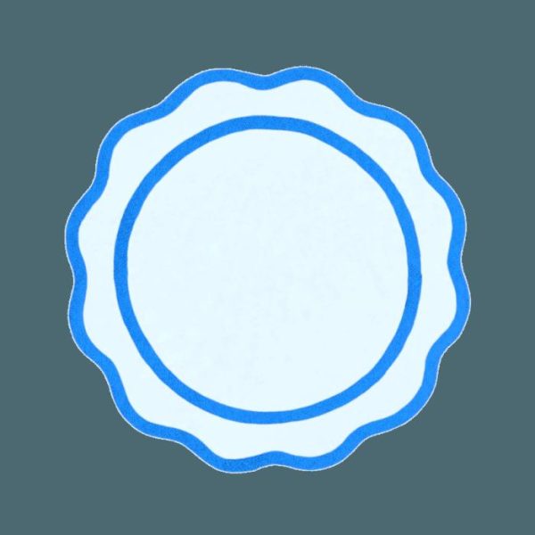 Table Linens | Blue Scalloped Round Cotton Placemats – Set Of 4 Kitchen Table Linens