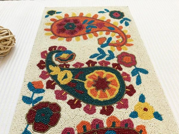 Table Linens | Bohemian Floral Beaded Table Runner Kitchen Table Linens