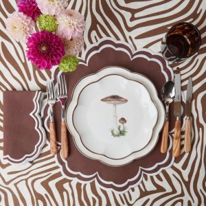 Table Linens | Chocolate Embroidered Placemats And Napkins Set Kitchen Table Linens