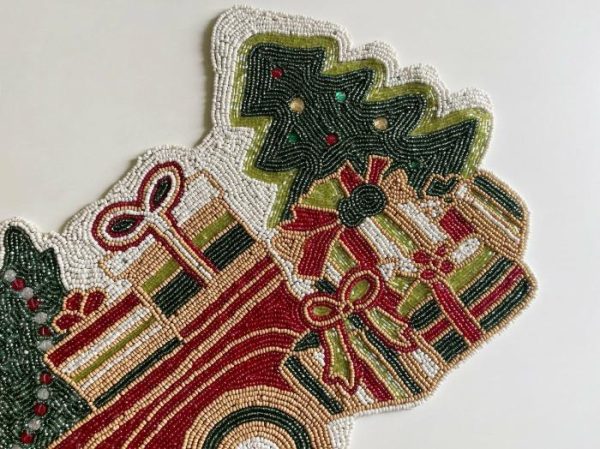 Table Linens | Christmas Trees And Red Trucks Beaded Table Runner Kitchen Table Linens