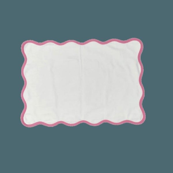 Table Linens | Classic Solid Scalloped Cotton Placemats Kitchen Table Linens