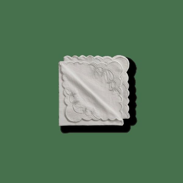 Table Linens | Classic White Embroidered Cotton Napkins Kitchen Table Linens