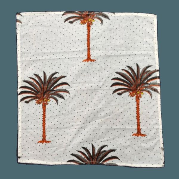 Table Linens | Coconut Tree Hand Block Printed Cotton Napkins Kitchen Table Linens