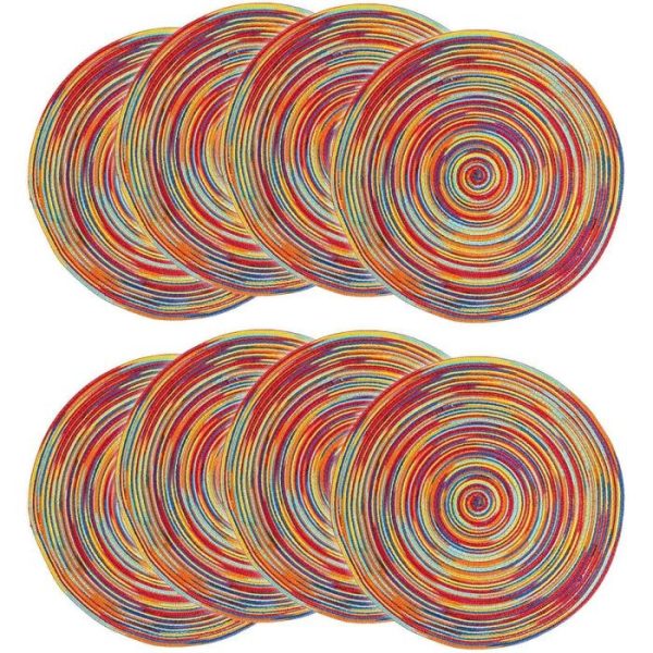 Table Linens | Colorful Braided Placemats – Set Of 8 Kitchen Table Linens