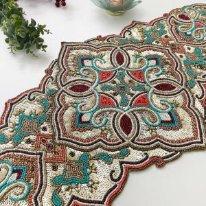 Table Linens | Desi Star Beaded Table Runner Kitchen Table Linens