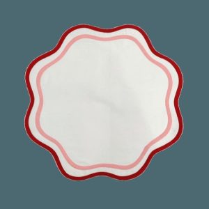 Table Linens | Double Scalloped Round Cotton Placemats Kitchen Table Linens