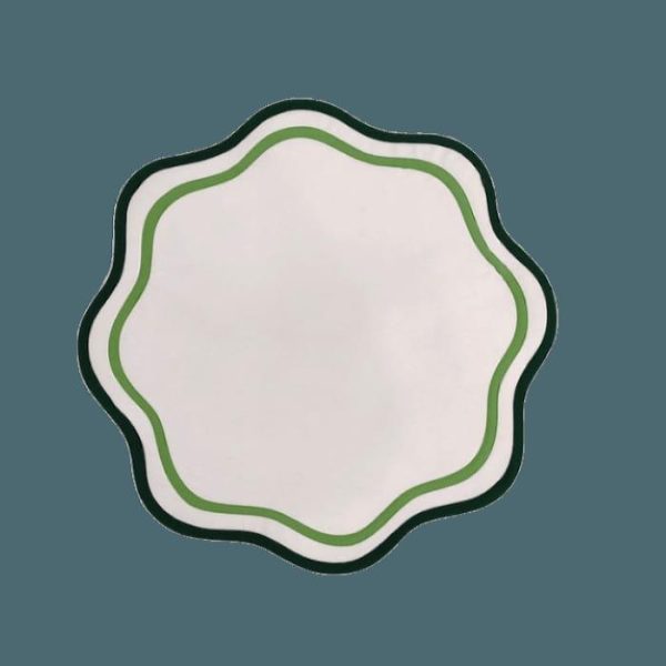 Table Linens | Double Scalloped Round Cotton Placemats Kitchen Table Linens