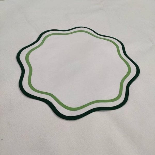 Table Linens | Double Scalloped Round Cotton Placemats Kitchen Table Linens