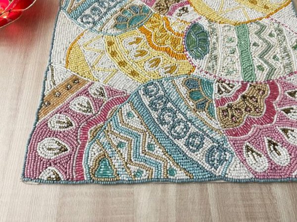 Table Linens | Easter Egg Square Beaded Placemat Kitchen Table Linens